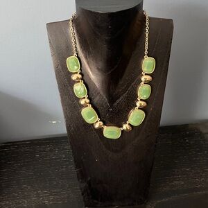 Green and Gold Statement Necklace